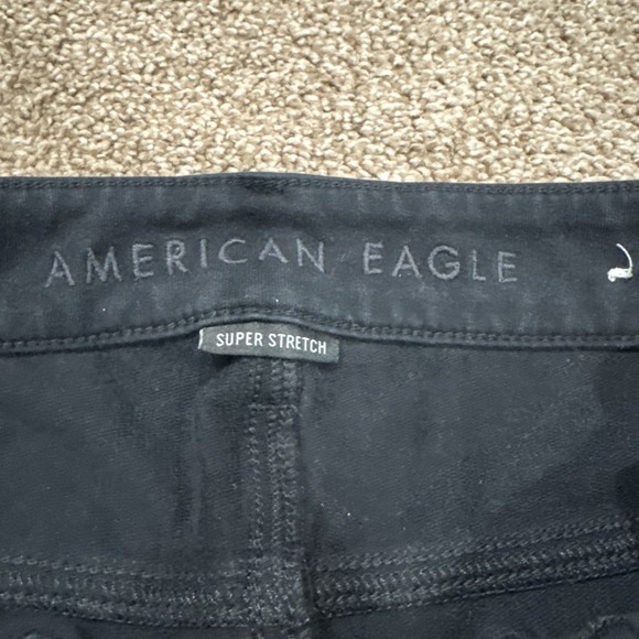 American Eagle Jeans Women's 8 Short Hi Rise Jegging Black Super Stretch Skinny - Picture 3 of 6